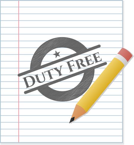 Duty Free emblem with pencil effect