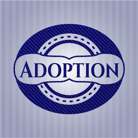 Adoption emblem with jean background