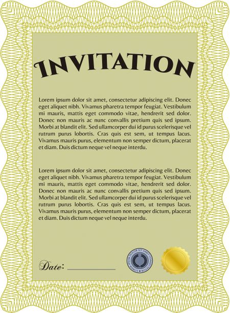 Retro invitation. Superior design. Border, frame. With quality background. 