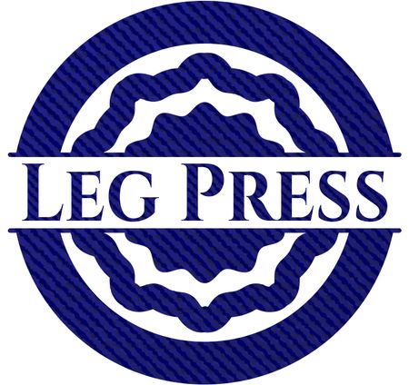 Leg Press emblem with jean background