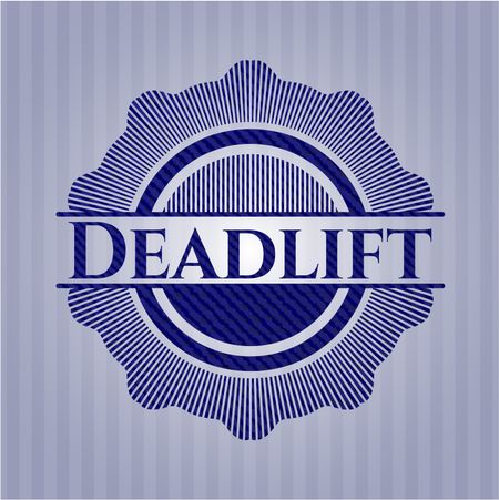 Deadlift emblem with jean background