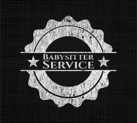 Babysitter Service chalk emblem, retro style, chalk or chalkboard texture