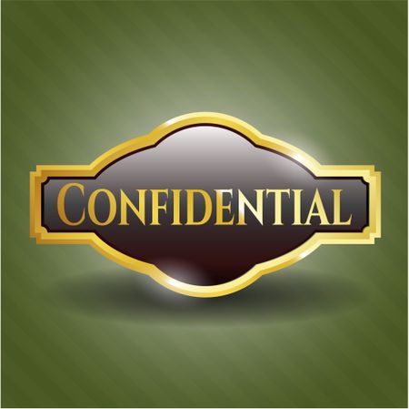 Confidential gold badge or emblem