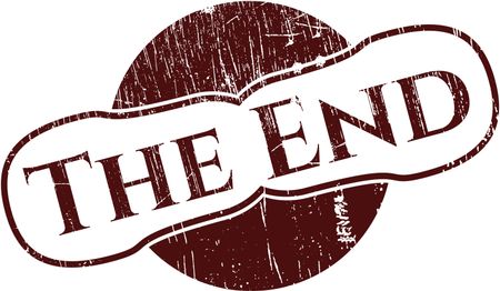 The End rubber grunge stamp