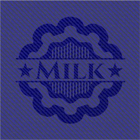 Milk badge with denim background
