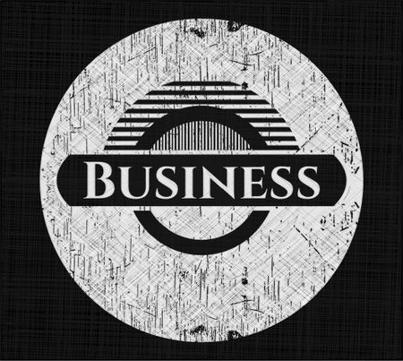 Business chalk emblem, retro style, chalk or chalkboard texture