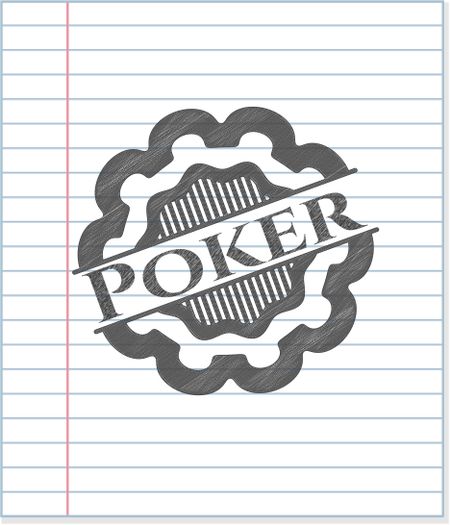 Poker emblem draw with pencil effect