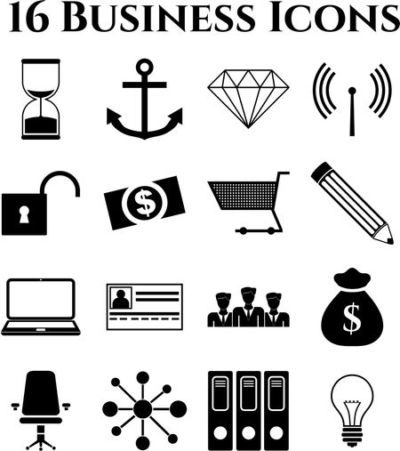 16 businessicon set. Quality Icons.