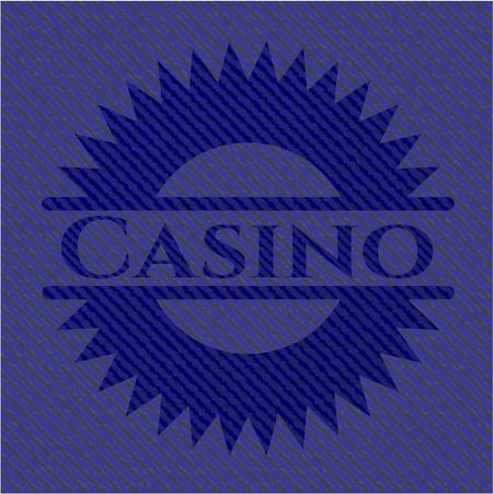 Casino emblem with jean texture