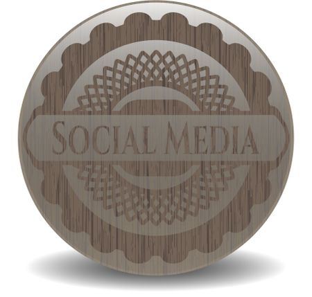 Social Media wood emblem. Vintage.