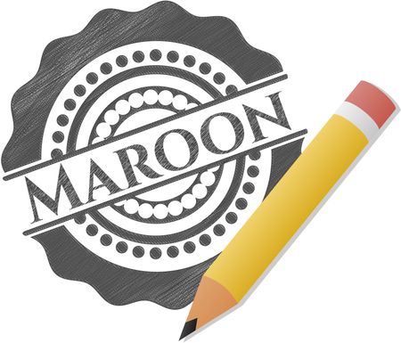 Maroon draw with pencil effect