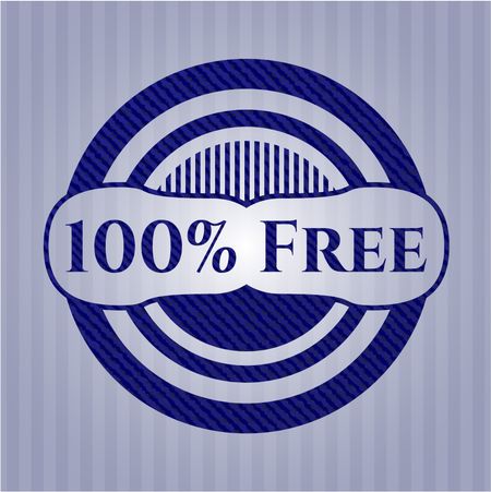 100% Free emblem with denim high quality background