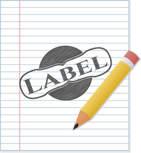 Label draw with pencil effect