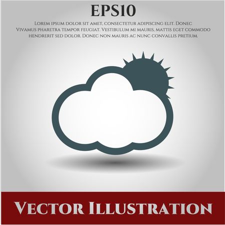 sun behind cloud icon vector symbol flat eps jpg app