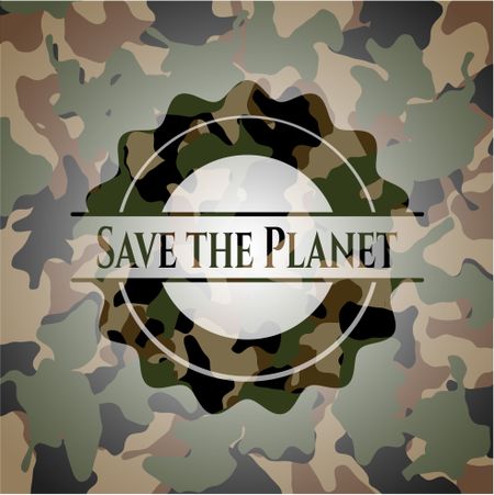 Save the Planet on camo pattern