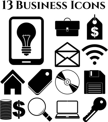 13 icon set. business Icons. Set of web Icons.