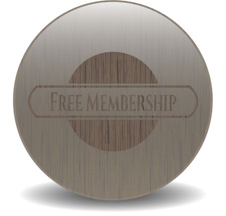 Free Membership retro wooden emblem