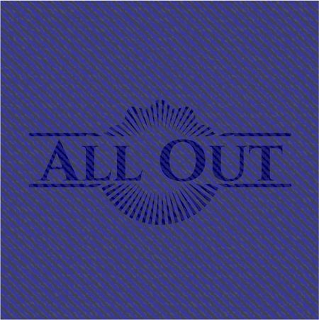 All Out emblem with denim high quality background