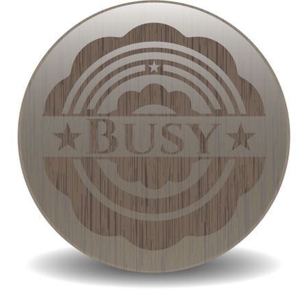 Busy wooden emblem