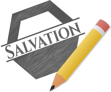Salvation drawn in pencil