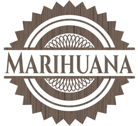 Marihuana wooden emblem