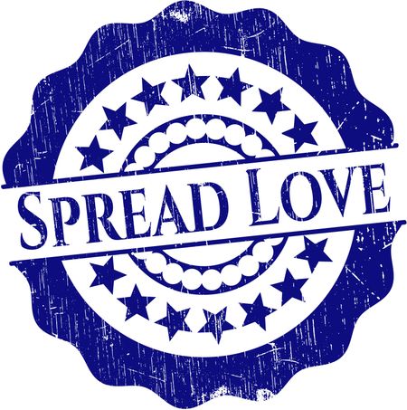 Spread Love rubber seal with grunge texture