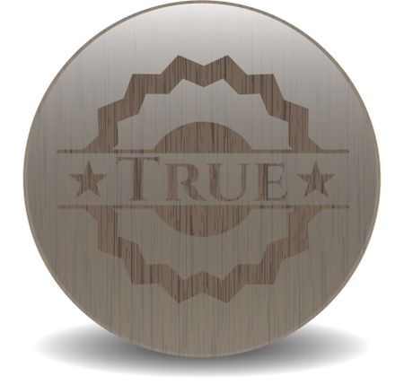 True vintage wooden emblem