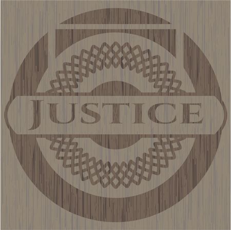 Justice retro style wooden emblem