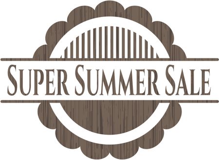 Super Summer Sale retro style wooden emblem