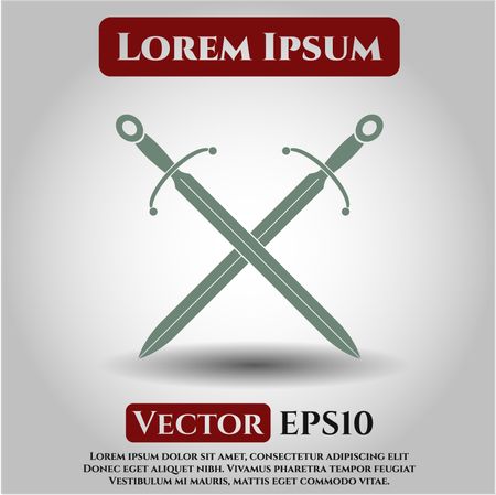 Crossed Swords icon vector symbol flat eps jpg app