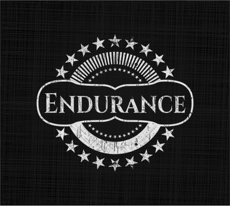 Endurance chalkboard emblem on black board