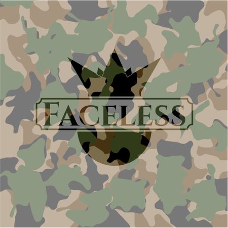 Faceless on camo texture