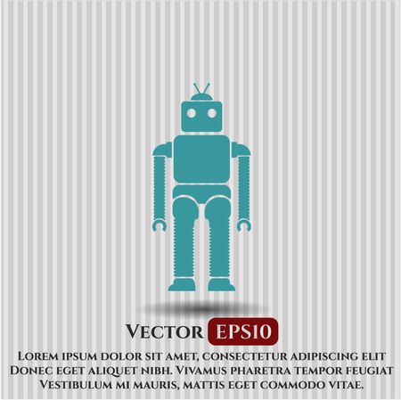 Robot icon vector symbol flat eps jpg app web concept website
