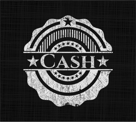 Cash chalkboard emblem on black board