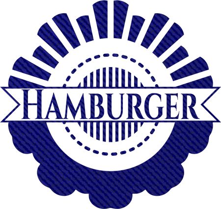 Hamburger jean or denim emblem or badge background