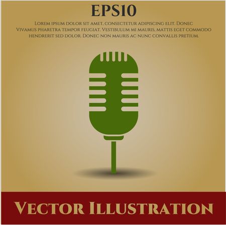 Microphone icon vector symbol flat eps jpg app web concept