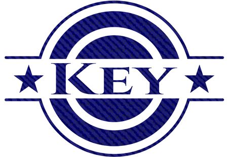 Key badge with jean texture
