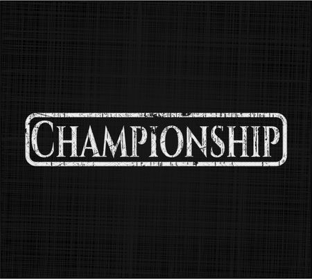 Championship chalkboard emblem written on a blackboard