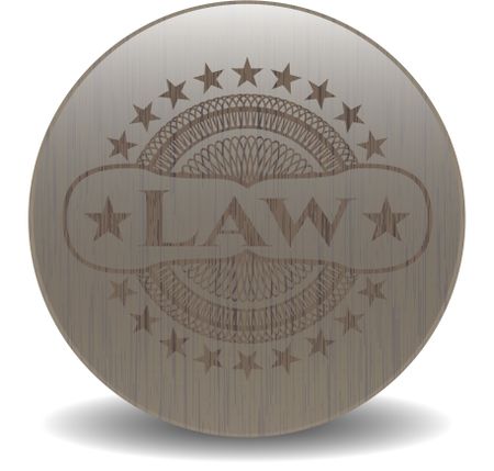 Law retro wooden emblem