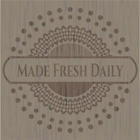 Made Fresh Daily retro wooden emblem