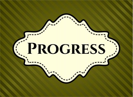 Progress vintage style card or poster