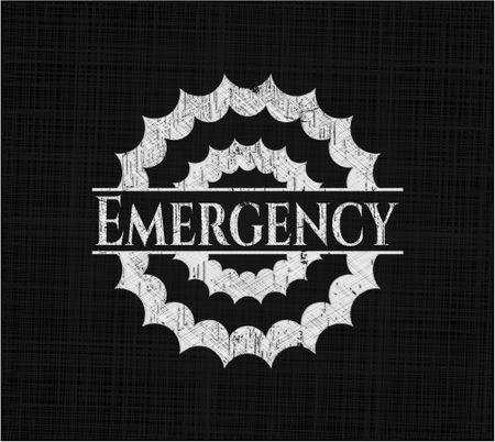 Emergency written with chalkboard texture