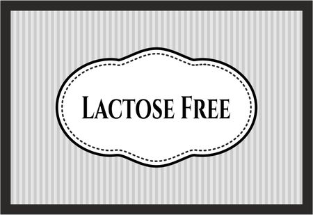 Lactose Free retro style card, banner or poster