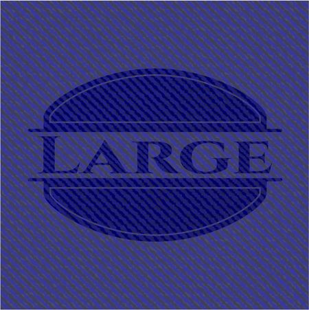 Large emblem with denim high quality background