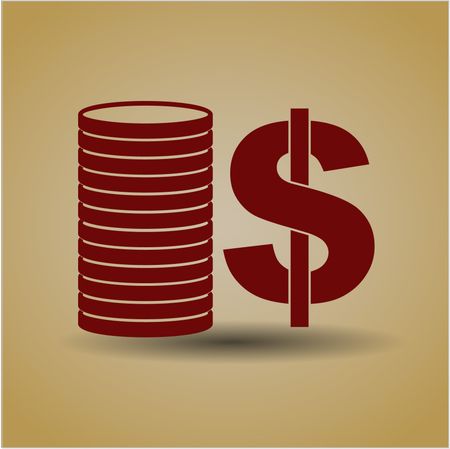 stack of coins icon vector symbol flat eps jpg app