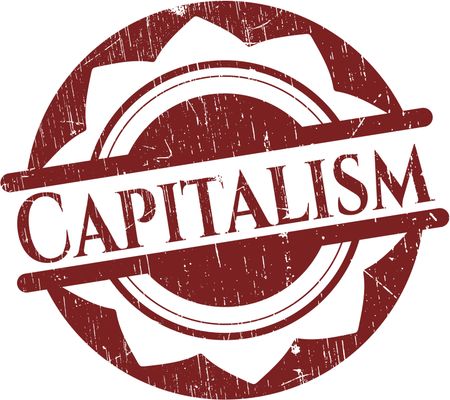 Capitalism rubber grunge texture stamp
