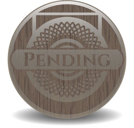 Pending realistic wooden emblem