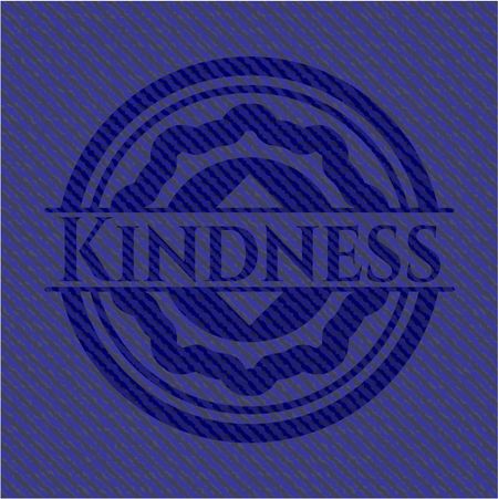 Kindness badge with denim background