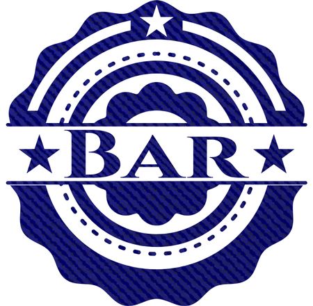 Bar emblem with denim texture