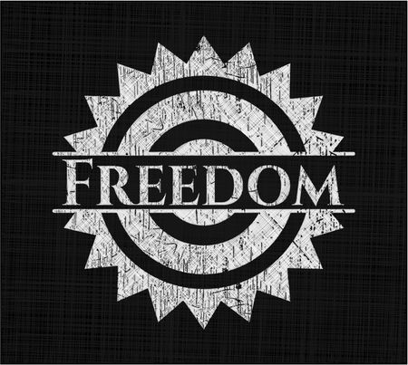 Freedom written with chalkboard texture